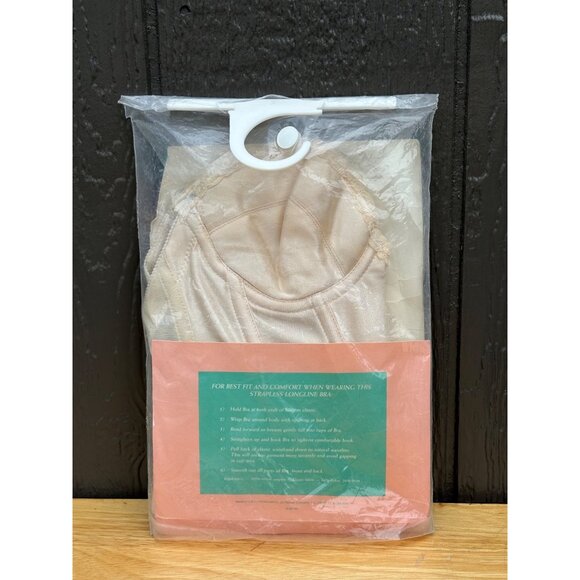 Adonna For JCPenney Fully Padded Backless Strapless Longline Bra 34A Champagne - Picture 6 of 13